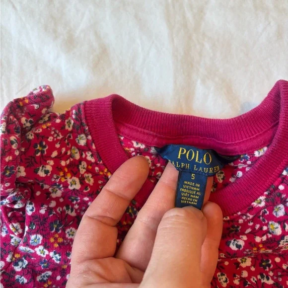 Polo Ralph Lauren Size 5 Girls Floral Sweatshirt - Picture 4 of 4